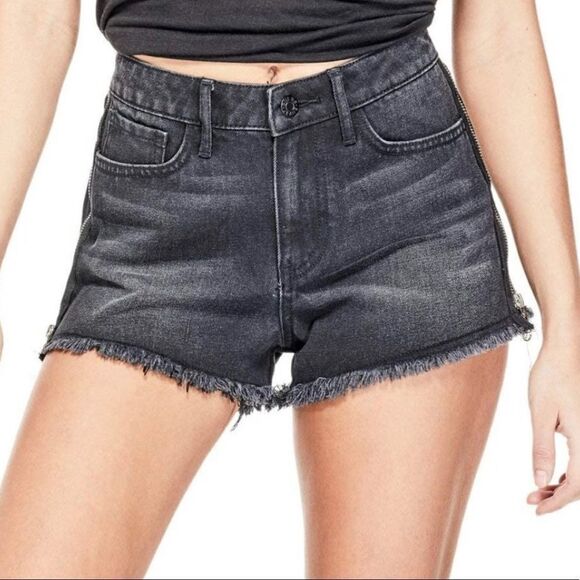 GUESS Mya Zipper Denim High Rise Shorts sz 24 - Picture 2 of 12